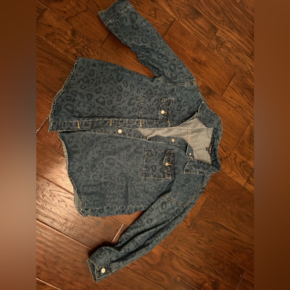 Denim Cheetah Jacket- 1X